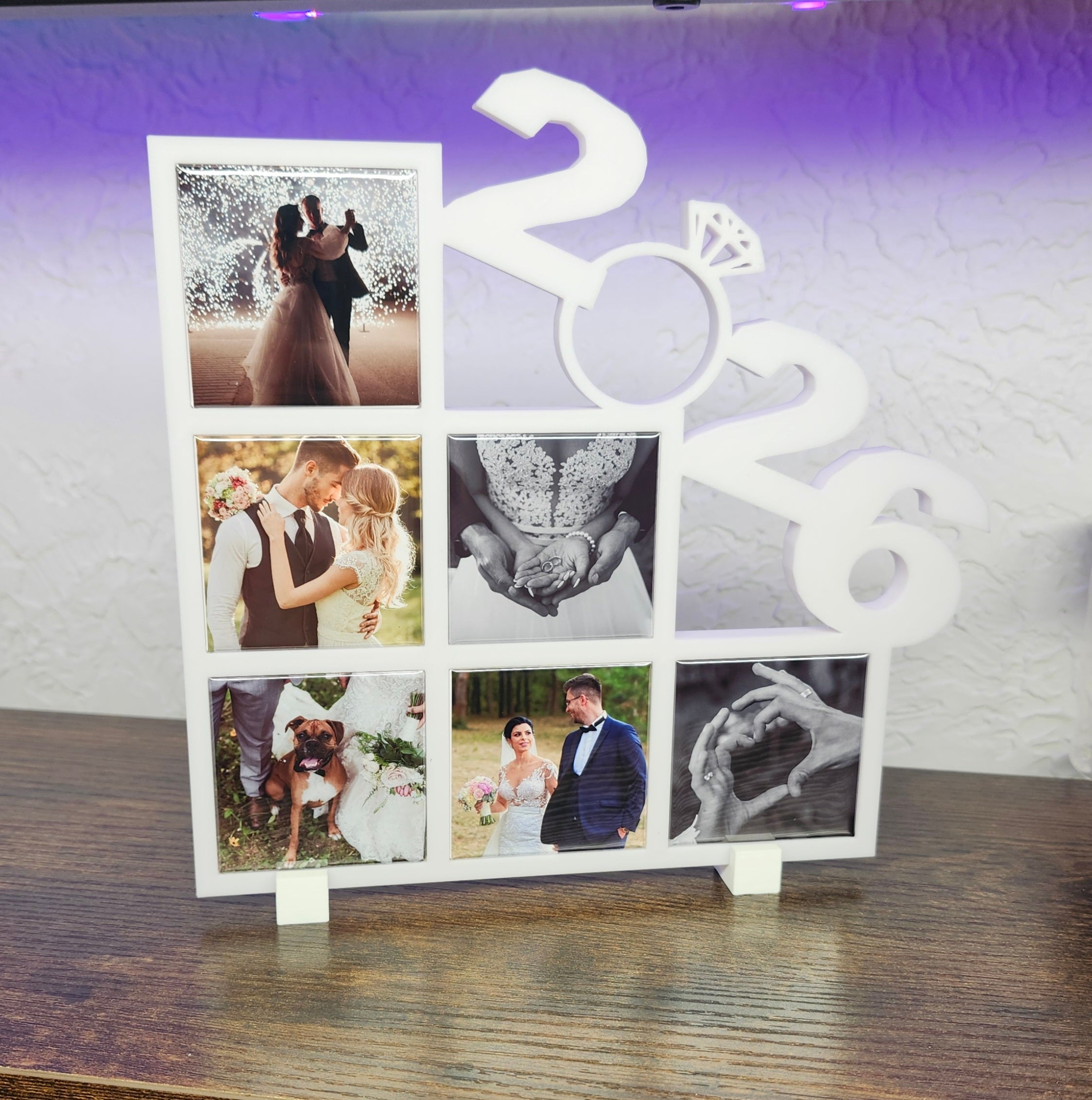 💍 2026 Engagement & Wedding Photo Magnet Frame – Complete Display Set
