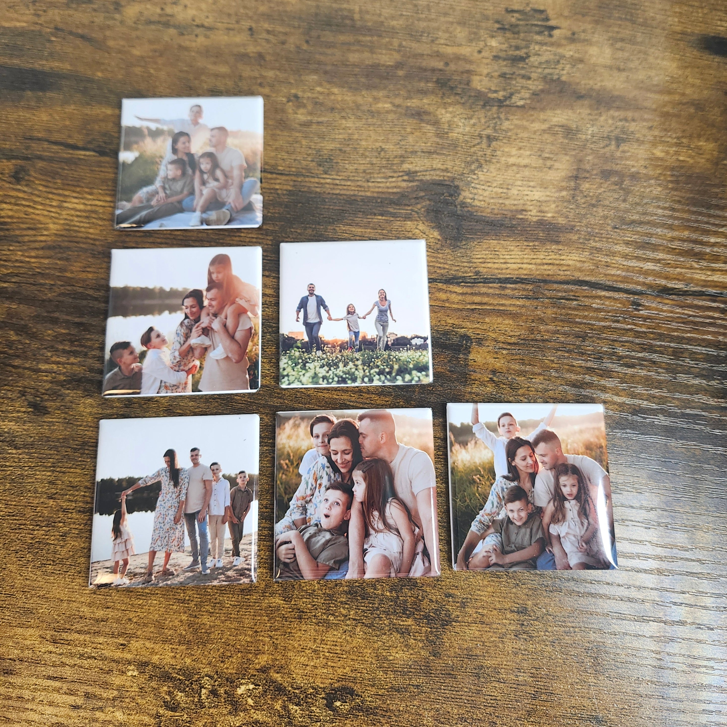 Personalized set of 6 photo magnets